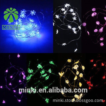 4M 40L button battery operated copper wire LED string lights for wedding